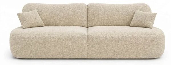 Sofa AVERIO Rozkładana Dwuosobowa Beżowa Boucle Nowoczesna