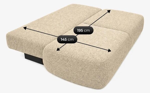 Sofa AVERIO Rozkładana Dwuosobowa Beżowa Boucle Nowoczesna