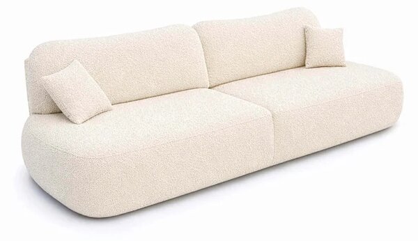Sofa AVERIO Rozkładana Dwuosobowa Kremowa Boucle Nowoczesna