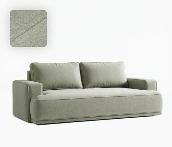 Sofa z Funkcją Spania CAMELIA Szara Boucle Nowoczesna