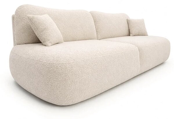 Sofa AVERIO Rozkładana Dwuosobowa Kremowa Boucle Nowoczesna