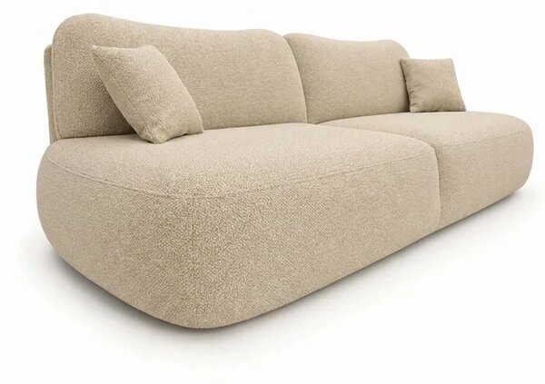 Sofa AVERIO Rozkładana Dwuosobowa Beżowa Boucle Nowoczesna