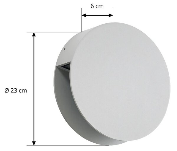 Kinkiet zewnętrzny LED Lucande Advero, jasnoszara, z numerem domu, CCT Advero, aluminiowy / szary / cynkowy, aluminium, nowoczesny