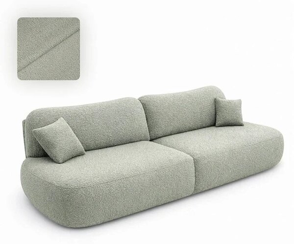 Sofa AVERIO Rozkładana Dwuosobowa Szara Boucle Nowoczesna