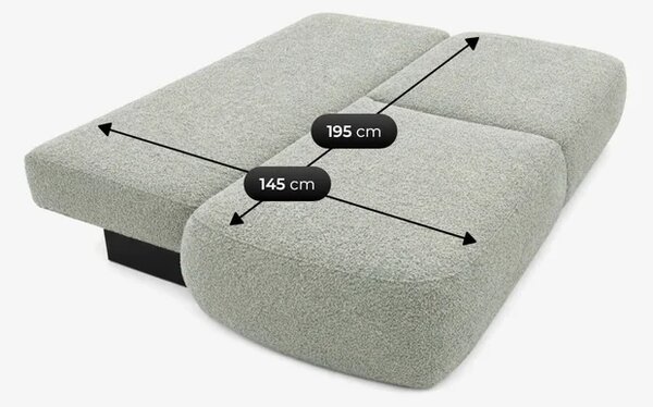 Sofa AVERIO Rozkładana Dwuosobowa Szara Boucle Nowoczesna