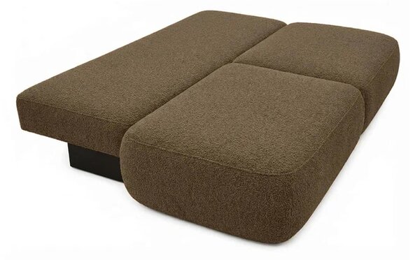 Sofa AVERIO Rozkładana Dwuosobowa Brązowa Boucle Nowoczesna