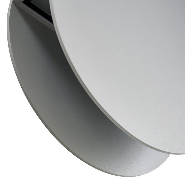 Kinkiet zewnętrzny LED Lucande Advero, jasnoszara, z numerem domu, CCT Advero, aluminiowy / szary / cynkowy, aluminium, nowoczesny