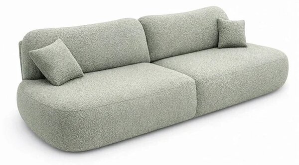 Sofa AVERIO Rozkładana Dwuosobowa Szara Boucle Nowoczesna