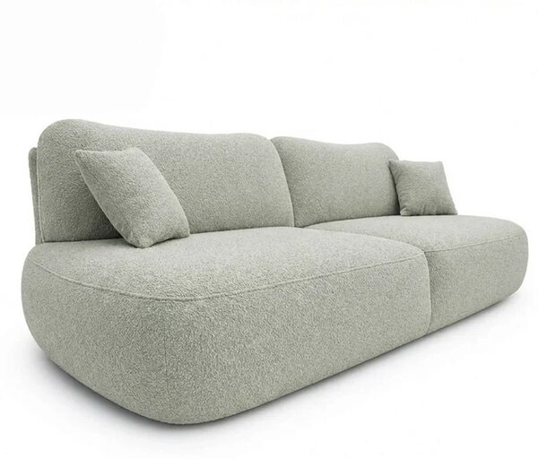 Sofa AVERIO Rozkładana Dwuosobowa Szara Boucle Nowoczesna