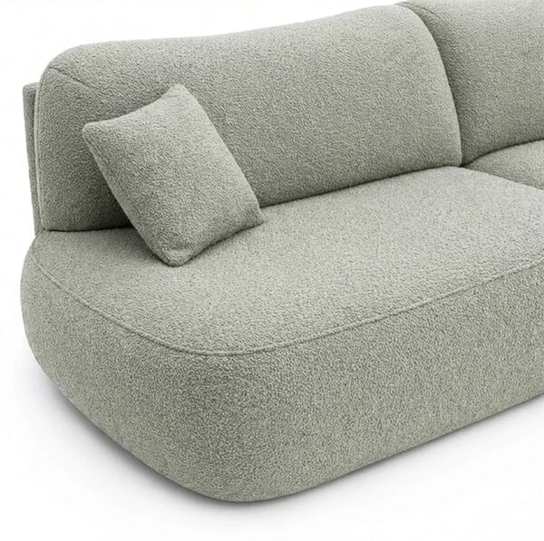 Sofa AVERIO Rozkładana Dwuosobowa Szara Boucle Nowoczesna