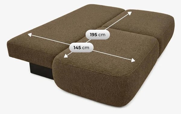 Sofa AVERIO Rozkładana Dwuosobowa Brązowa Boucle Nowoczesna