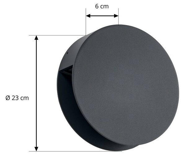Kinkiet zewnętrzny LED Lucande Advero, kolor antracytowy, numer domu CCT Advero, czarny, aluminium, nowoczesny