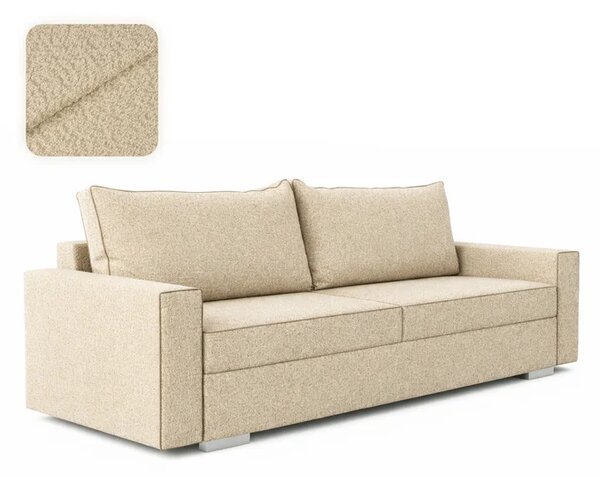 Sofa z Funkcją Spania DRAVOS Beżowa Boucle Nowoczesna