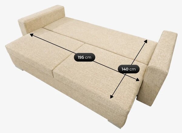 Sofa z Funkcją Spania DRAVOS Beżowa Boucle Nowoczesna