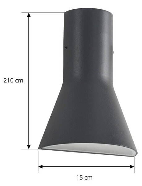 Kinkiet zewnętrzny LED Zephy Lucande, czarny, aluminium, nowoczesny