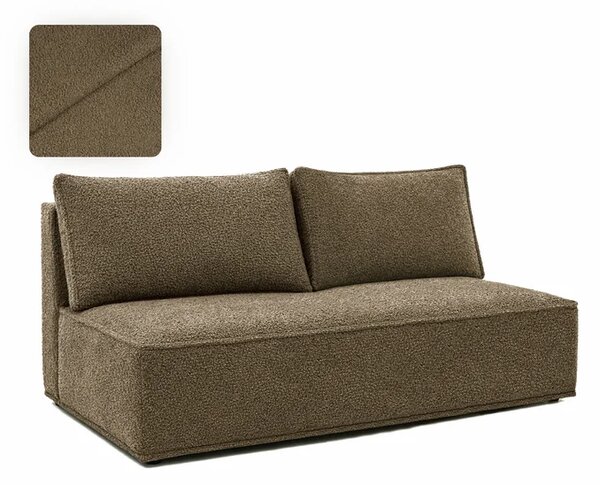 Sofa z Funkcją Spania MAVIA Brązowa Boucle Nowoczesna