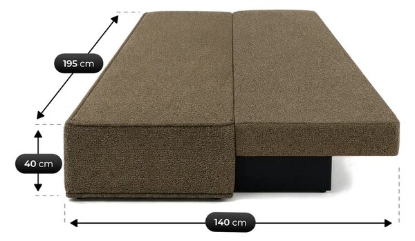 Sofa z Funkcją Spania MAVIA Brązowa Boucle Nowoczesna