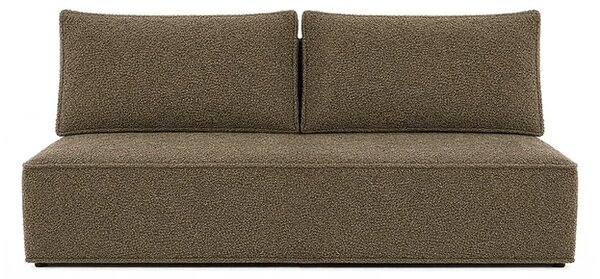 Sofa z Funkcją Spania MAVIA Brązowa Boucle Nowoczesna