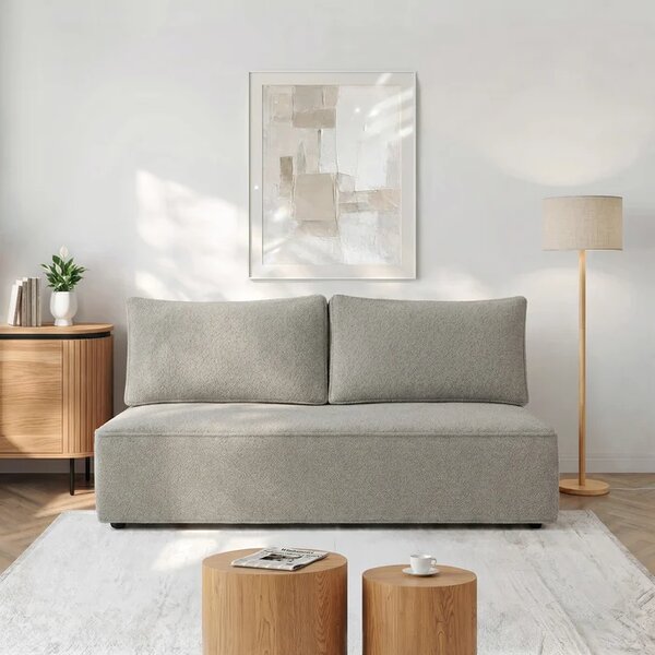 Sofa z Funkcją Spania MAVIA Szara Boucle Nowoczesna