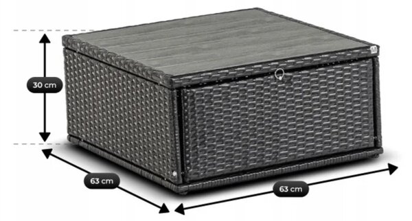 Zestaw Mebli Ogrodowych CALIENTE Modułowy Sofa 2x Fotel Stolik Tarasowy Czarny/Brązowy Technorattan Nowoczesny