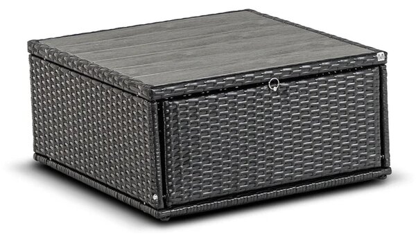 Zestaw Mebli Ogrodowych CALIENTE Modułowy Sofa 2x Fotel Stolik Tarasowy Czarny/Brązowy Technorattan Nowoczesny