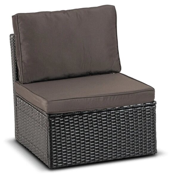 Zestaw Mebli Ogrodowych CALIENTE Modułowy Sofa 2x Fotel Stolik Tarasowy Czarny/Brązowy Technorattan Nowoczesny