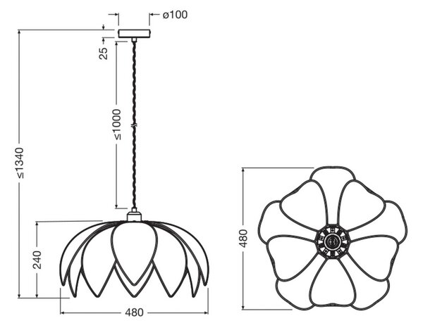 OSRAM Lampa wisząca Decor Rattan Lotus, możliwość ściemniania, kremowy / amber, salon / jadalnia, drewno, śródziemnomorski