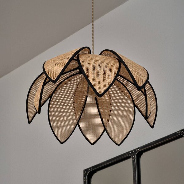 OSRAM Lampa wisząca Decor Rattan Lotus, możliwość ściemniania, kremowy / amber, salon / jadalnia, drewno, śródziemnomorski