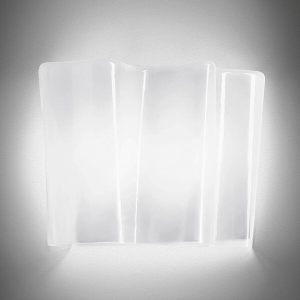 Artemide Kinkiet designerski Logico Mini, możliwość ściemniania, biały / opal, salon / jadalnia, szkło, design
