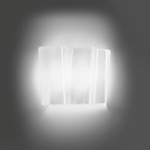 Artemide Kinkiet designerski Logico Mini, możliwość ściemniania, biały / opal, salon / jadalnia, szkło, design