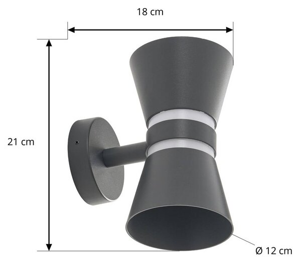 Kinkiet zewnętrzny Meravi Lucande, czarny, aluminium, nowoczesny