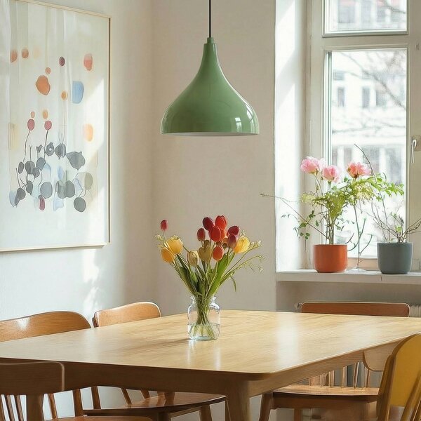 Lampa wisząca Adash ROYALTECH, możliwość ściemniania, zielony, salon / jadalnia, metal