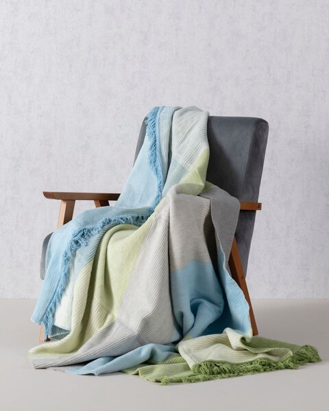 Koc Cosy Home 150x200cm Pastel Green&Blue