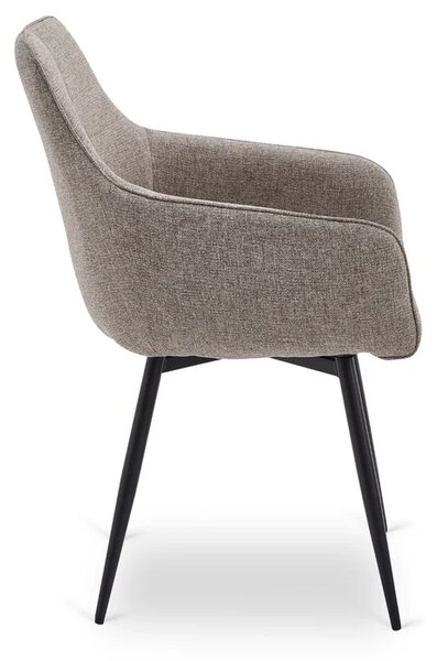Zestaw Stół Rozkładany DEVON 160-220 cm Czarny Marmur/Czarny i 4 Krzesła LARISA Cappuccino