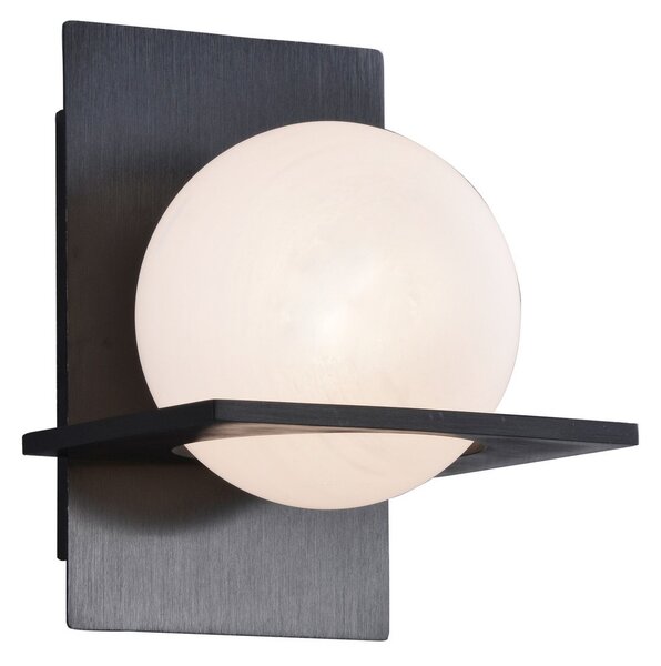 Lampa Ścienna Lucande, Kulka, ściemnialny, czarny, salon, szkło, nowoczesny