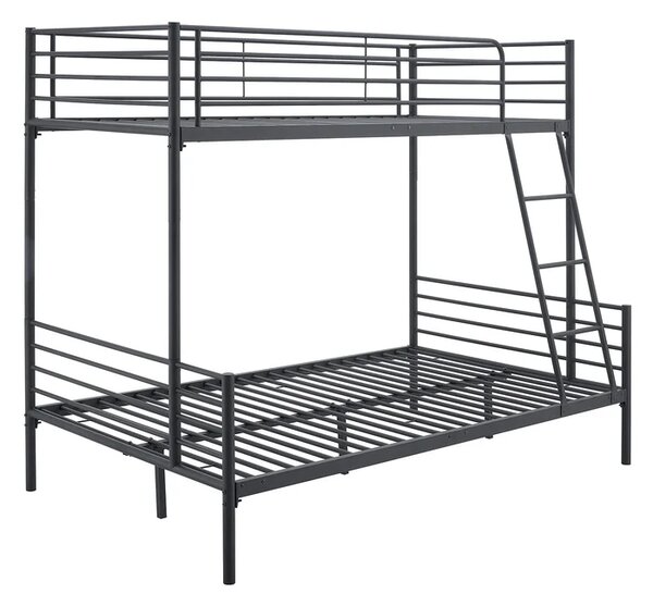 Łóżko Piętrowe Młodzieżowe 90x200 cm/ 120x200 cm TRES Metalowe Czarne
