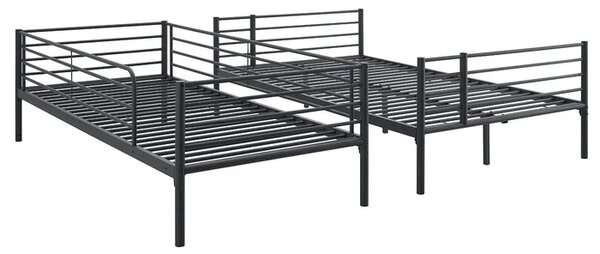 Łóżko Piętrowe Młodzieżowe 90x200 cm/ 120x200 cm TRES Metalowe Czarne