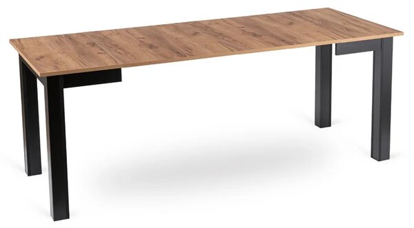 Stół Kwadratowy Rozkładany BEN 80-200 cm Dąb Craft/Czarny Loft