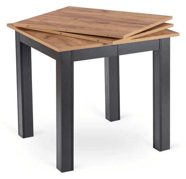 Stół Kwadratowy Rozkładany BEN 80-200 cm Dąb Craft/Czarny Loft