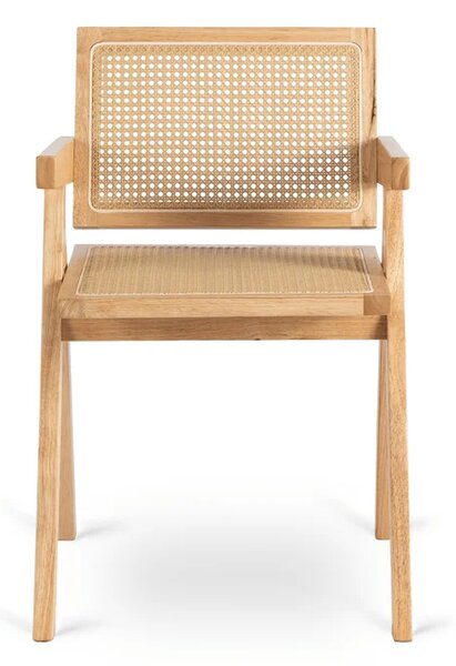 Krzesło Drewniane MADERA Dąb/Beż Ażurowe Retro