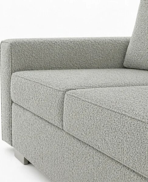 Sofa z Funkcją Spania DRAVOS Szara Boucle Nowoczesna