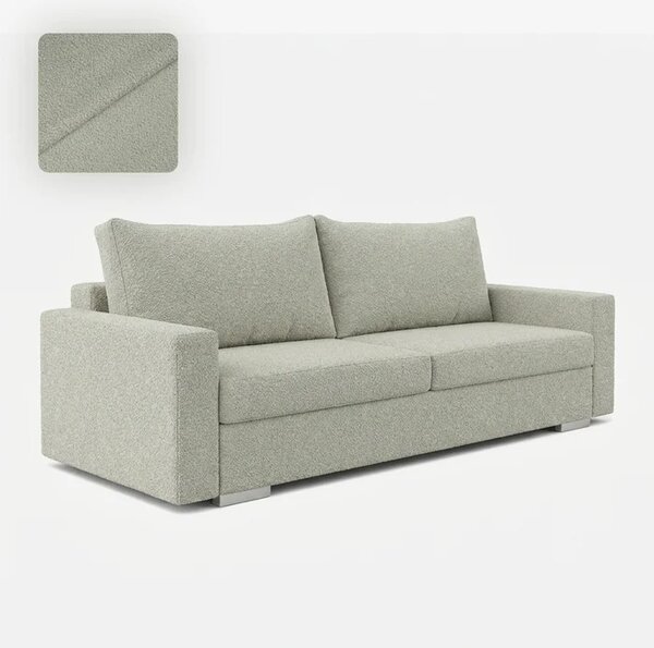 Sofa z Funkcją Spania DRAVOS Szara Boucle Nowoczesna