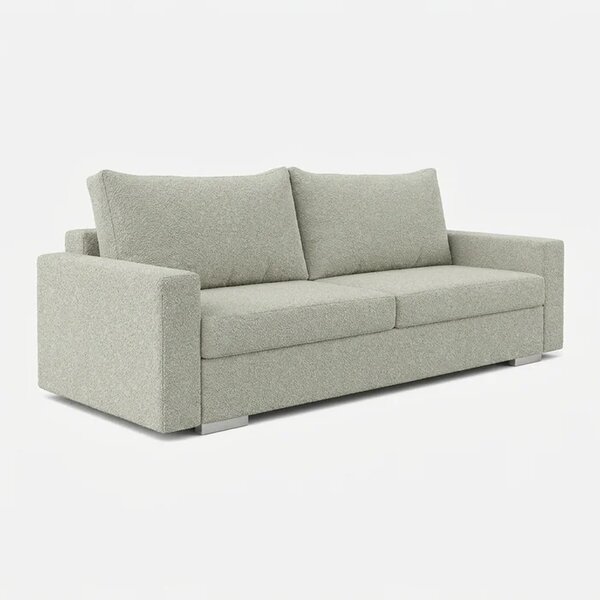 Sofa z Funkcją Spania DRAVOS Szara Boucle Nowoczesna