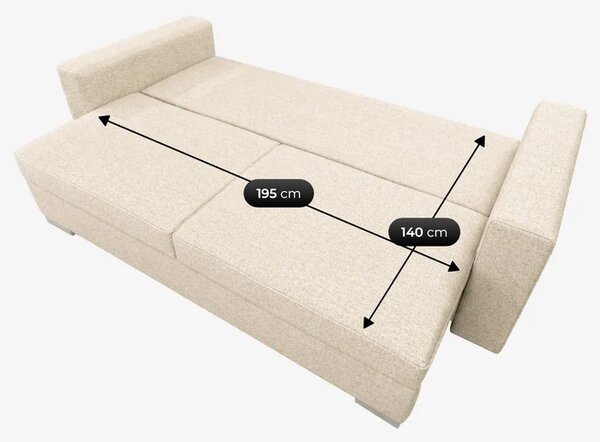 Sofa z Funkcją Spania DRAVOS Kremowa Boucle Nowoczesna