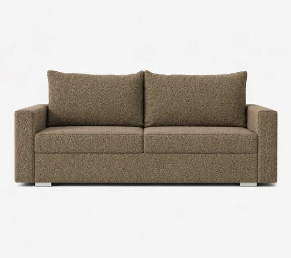 Sofa z Funkcją Spania DRAVOS Brązowa Boucle Nowoczesna