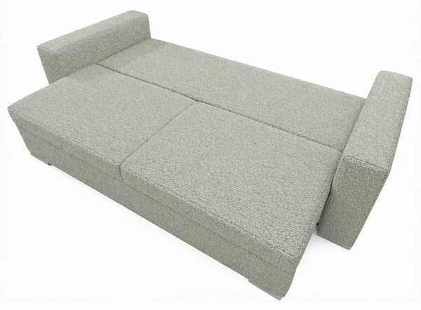 Sofa z Funkcją Spania DRAVOS Szara Boucle Nowoczesna