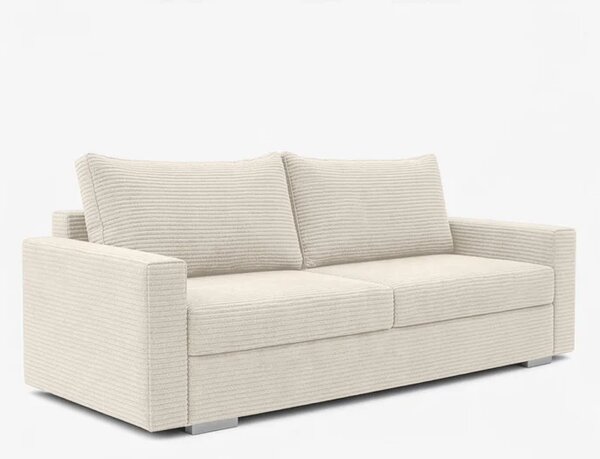 Sofa z Funkcją Spania DRAVOS Beżowa Sztruksowa Nowoczesna