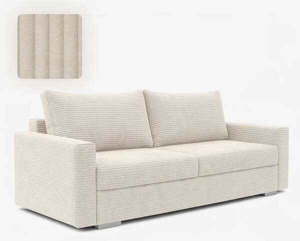 Sofa z Funkcją Spania DRAVOS Beżowa Sztruksowa Nowoczesna