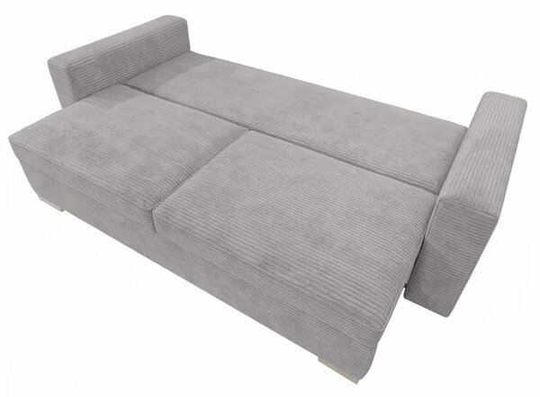 Sofa z Funkcją Spania DRAVOS Szara Sztruksowa Nowoczesna