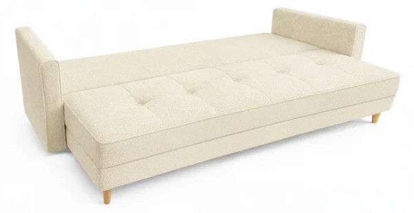 Sofa z Funkcją Spania LONAR Kremowa Boucle Nowoczesna